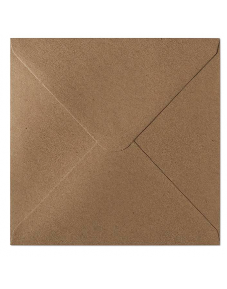 Koperty 158x158 mm KRAFT ciemny beż ozdobne 120 g/m2 10 szt