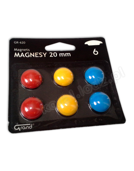 Magnesy 20mm do tablic GRAND GR-620 6 sztuk