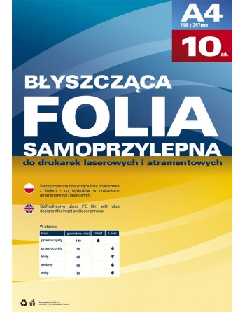 Folia A4 do drukarek atramentowych samoprzylepna