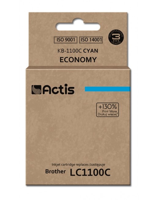 Actis tusz Brother LC1100/LC980 CYAN   KB-1100C