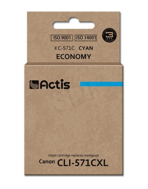 Tusz ACTIS KC-571C CYAN, zamiennik CANON CLI-571C