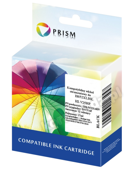 Tusz PRISM H652XLBK zamiennik HP 652 F6V25AE, 17ml czarny, 650str.